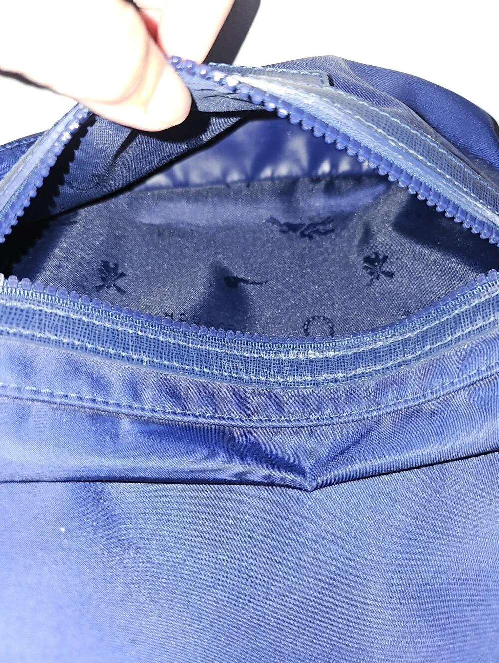 Longchamp Navy Blue Nylon Backpack with Front Zip Pocket